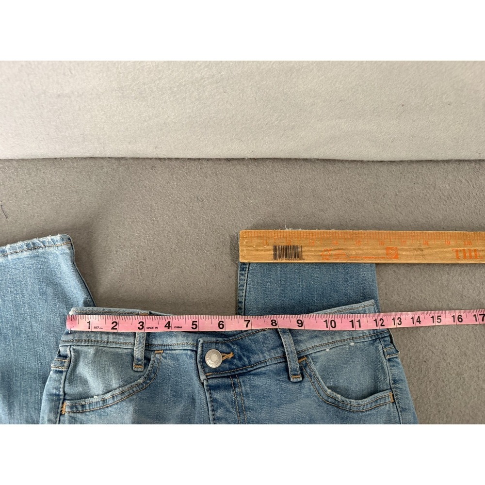 Abercrombie Kids High Rise Straight Jeans Girls 9/10 Light Wash Denim Pull On - Picture 13 of 16